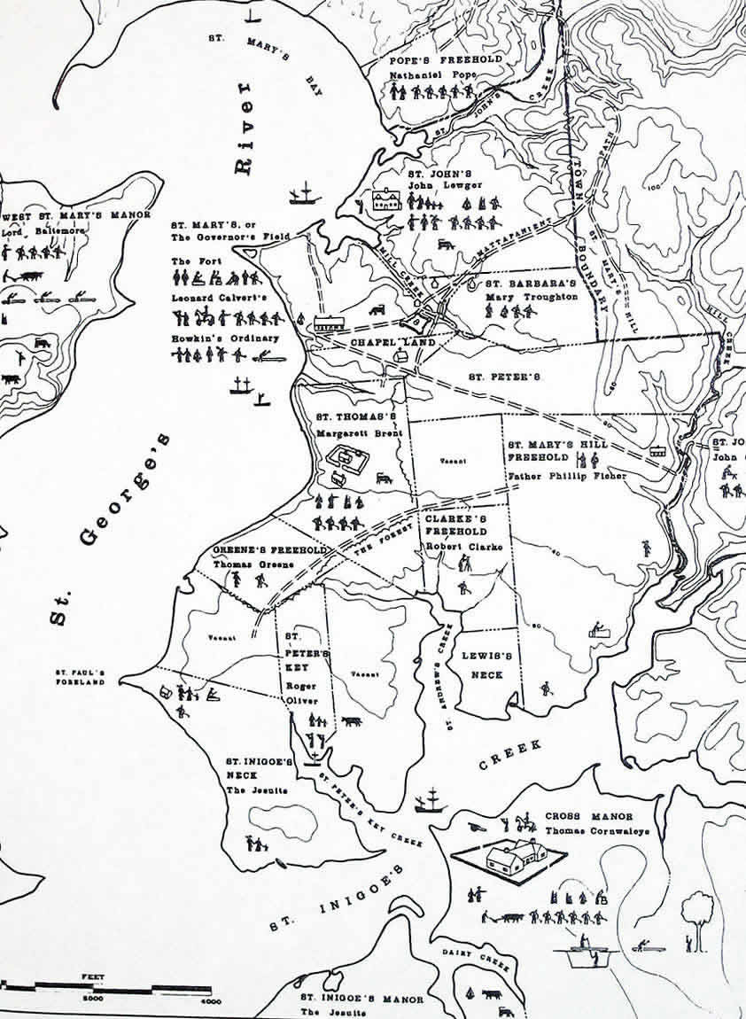 Map of St Marys City 1645
