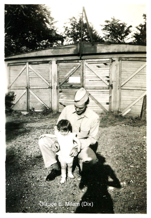 Dix with baby, Linda, 1944