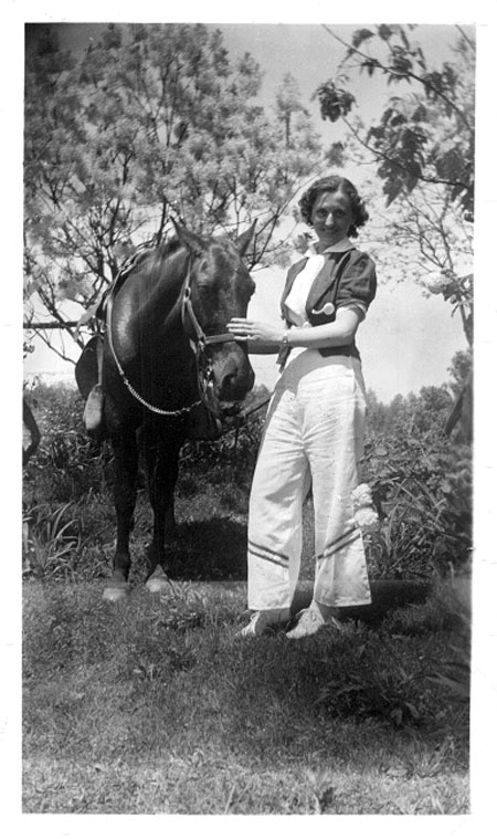 Christine with her horse.
