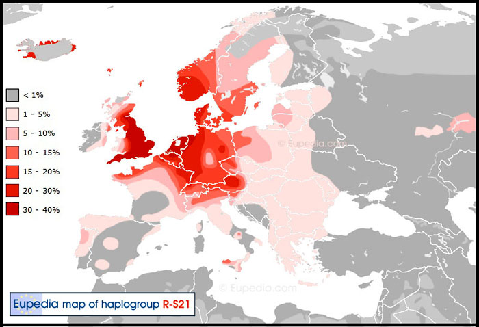 Haplogroup R-U106 Distribution Map