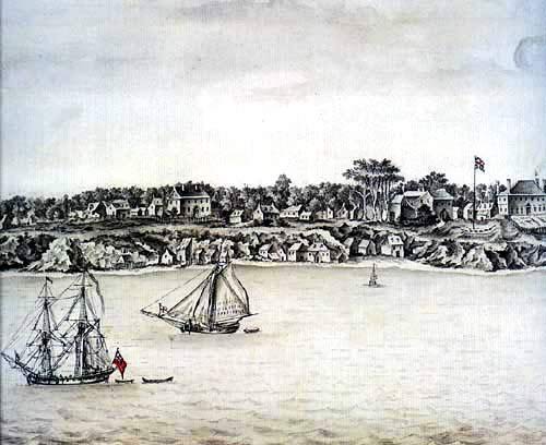 Drawing of Yorktown, Virginia 1755