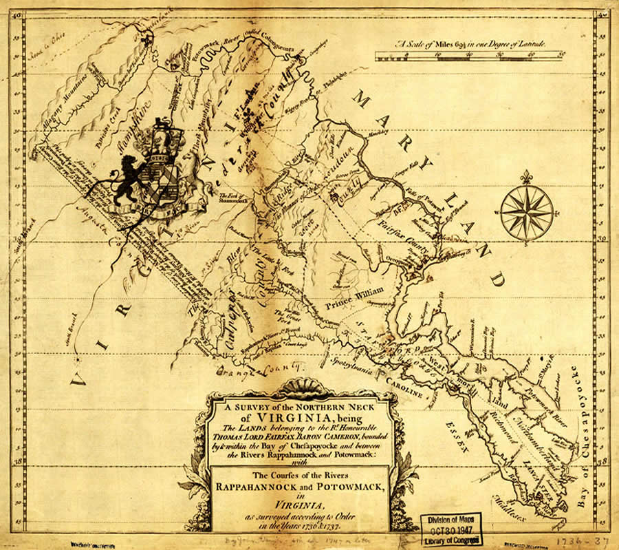 Image of Lord Fairfax's Northern Neck Survey